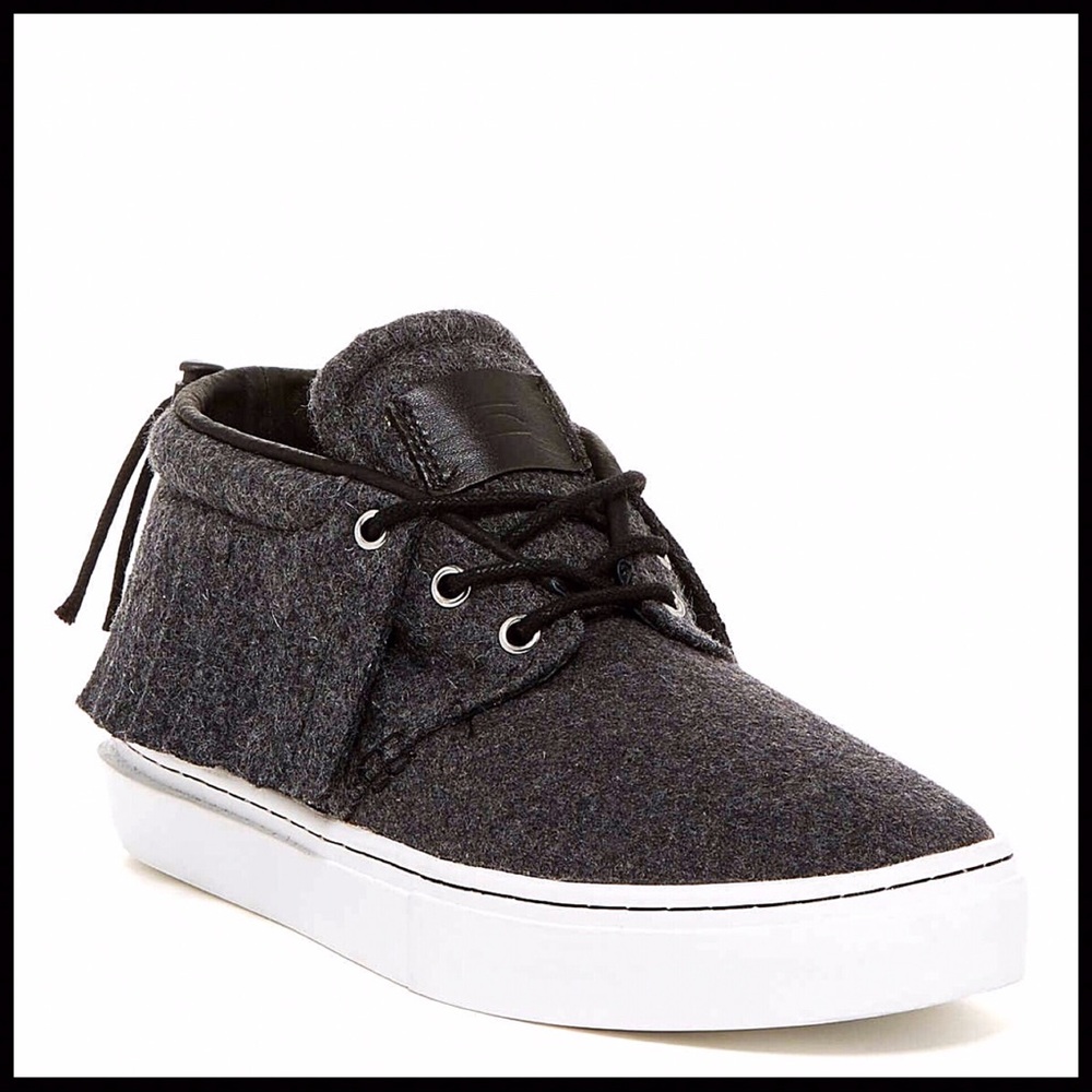 CLEAR WEATHER FRINGE GREY WHITE MID LOW TOPS A2C - Picture 8 of 8